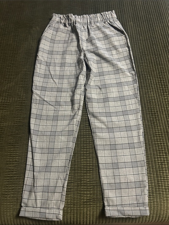 SO Pants - SO Black & White Plaid Elastic-Waist Trousers